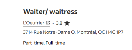 Waiter/ waitress