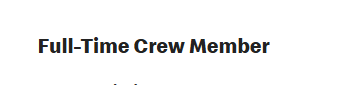 Full-Time Crew Member