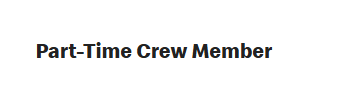 Part-Time Crew Member