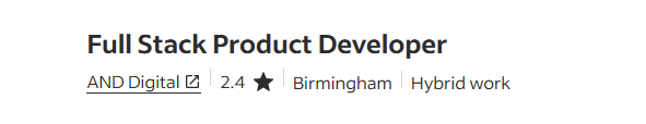 Full Stack Product Developer