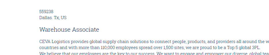 Warehouse Associate