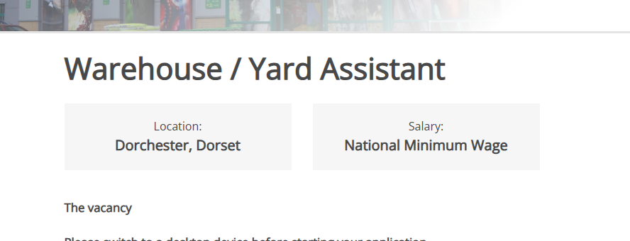 Warehouse / Yard Assistant