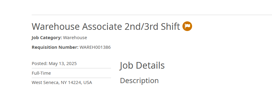 Warehouse Associate 2nd/3rd Shift 