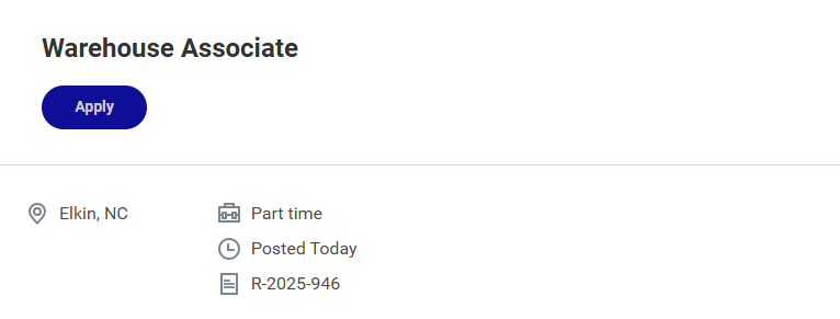 Warehouse Associate