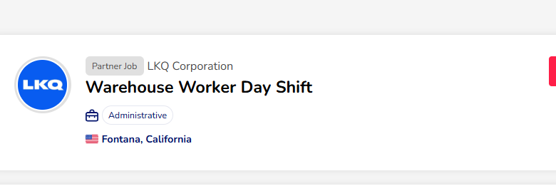 Warehouse Worker Day Shift