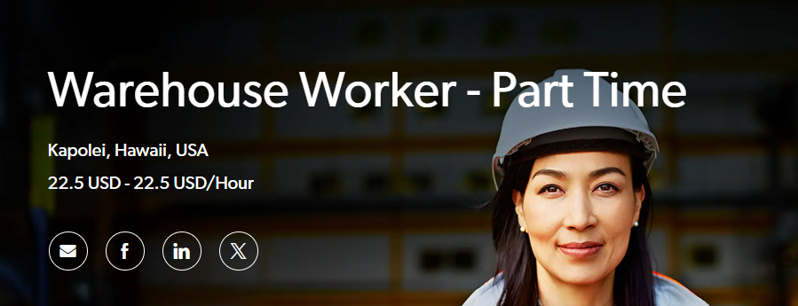 Warehouse Worker – Part Time