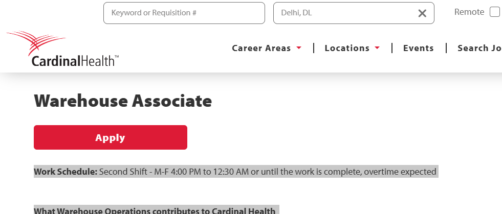 Warehouse Associate