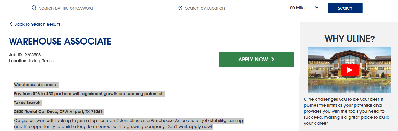 Warehouse Associate